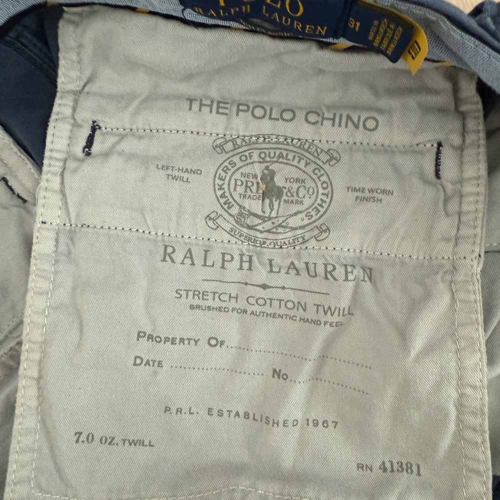 Ralph Lauren Polo Chino Stretch Cotton Twill Pants -